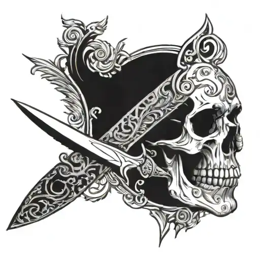 Knife And Skull And Demon