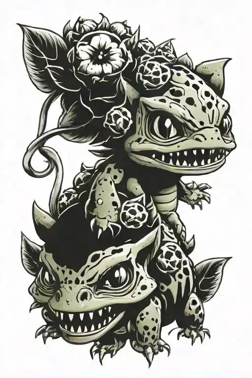 Bulbasaur With Skull For Bulb