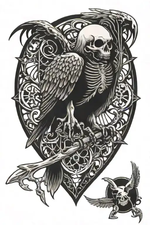 Skeleton Watching Eagle