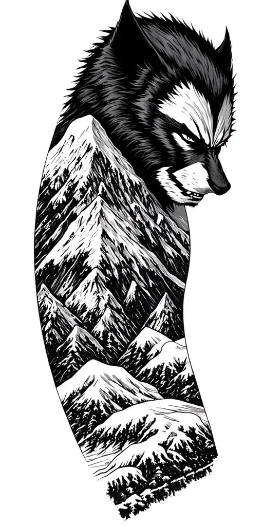 Wolverine And Mountains And Snow