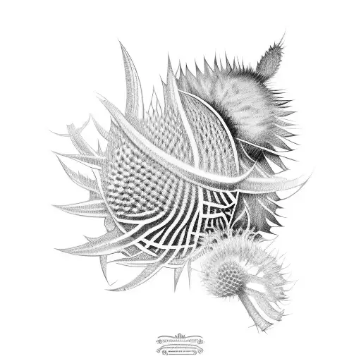 The Name Cillian Surrounded By Scottish Thistle Plants