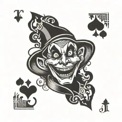 Evil Jester On Playing Card Smirking