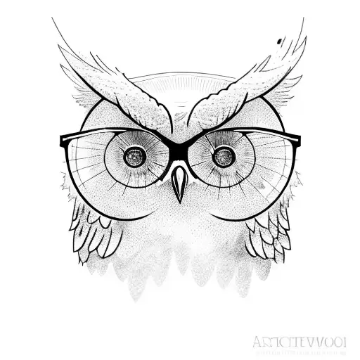 A Majestic Owl With Glasses Perched On A Fishing Rod