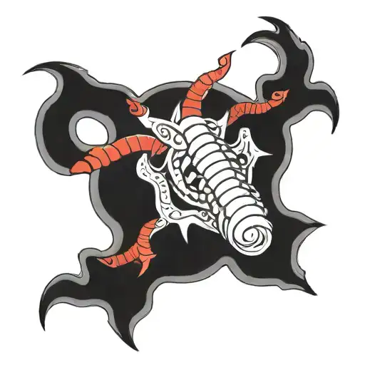 Earth Worm Teeth Red And Black