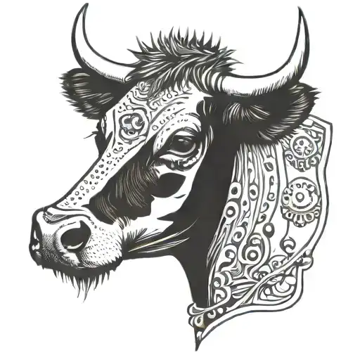 Cow Head With Spiked Collar