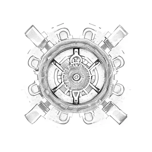 A Boxing Ring With Gears And Cogs