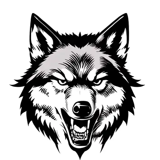 Angry Wolf With Dixie Cap