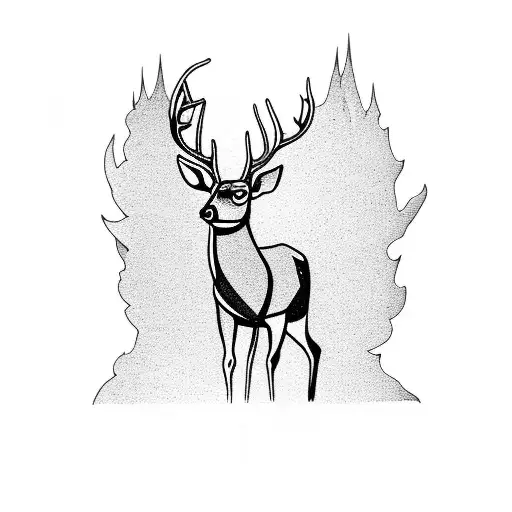 A Majestic Deer Standing Tall In A Dense Forest