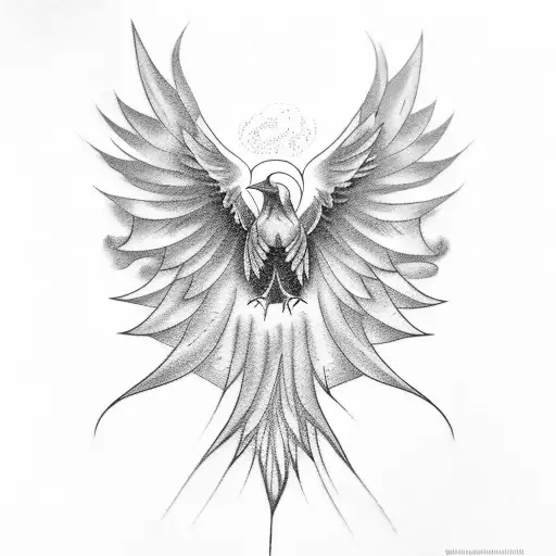 A Crow Rising From Its Ashes Like A Phoenix