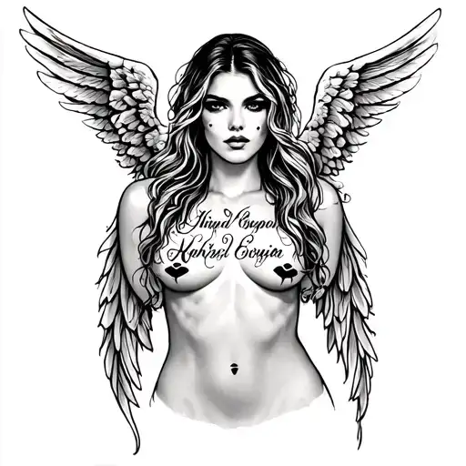 Khloe Angel Written On Chest With Kiss Marks