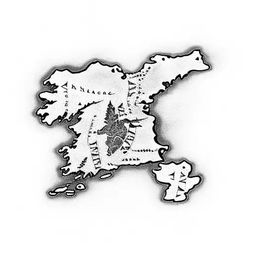 Middle Earth Map With Narsil Broken