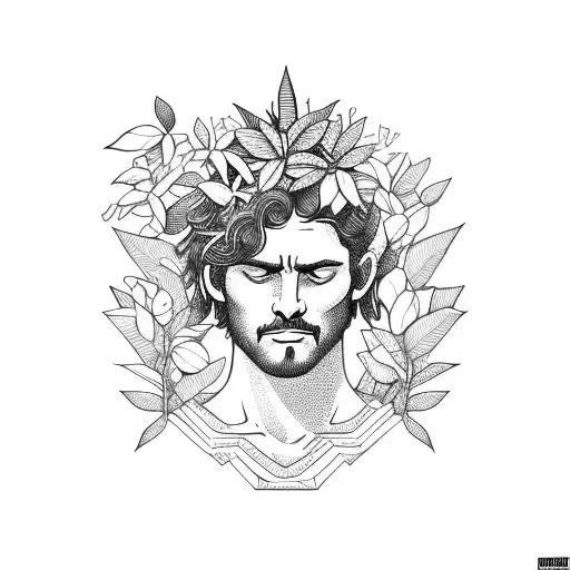 Greek God With Coffee Plants