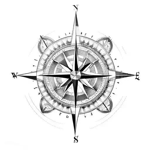 A Compass Rose With Intricate Details Representing The Path Of God's Will