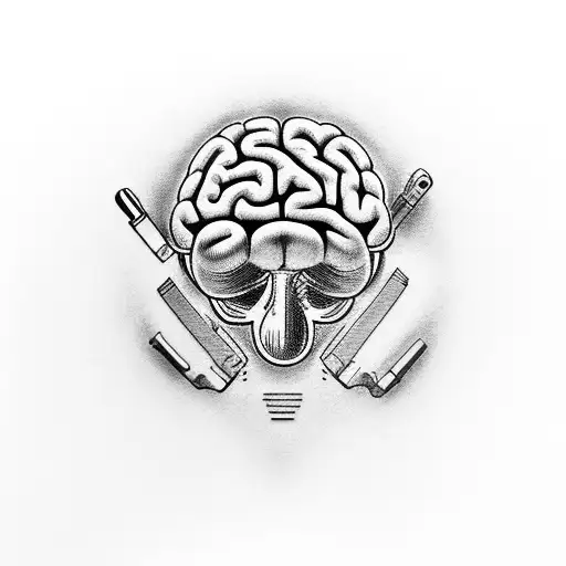 Brain Pointing A Gun On Heart's Head