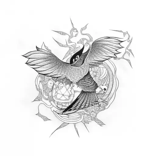 Bird With Junji Ito Drawing Style