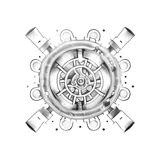 A Boxing Ring With Gears And Cogs