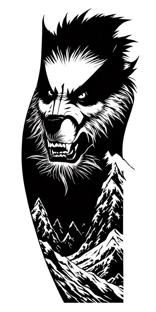 Animal Wolverine And Mountains And Snow