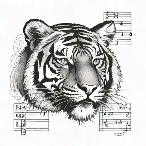 Tiger And Music Sheet