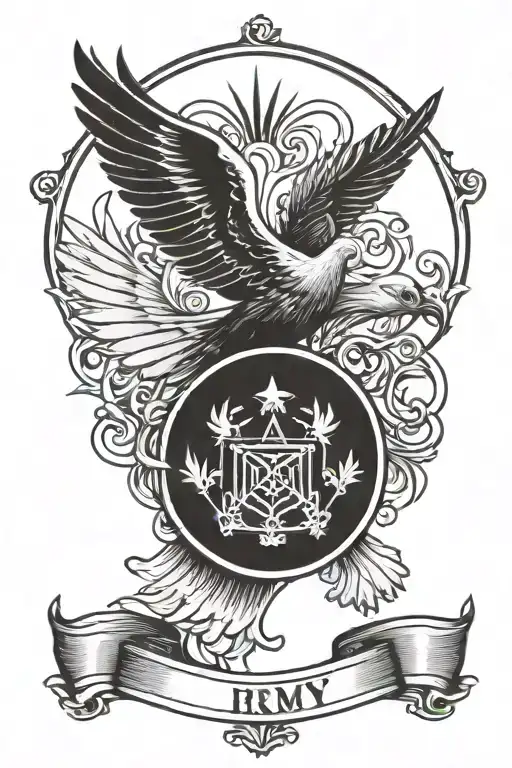 Army Sigil With Dove Perched