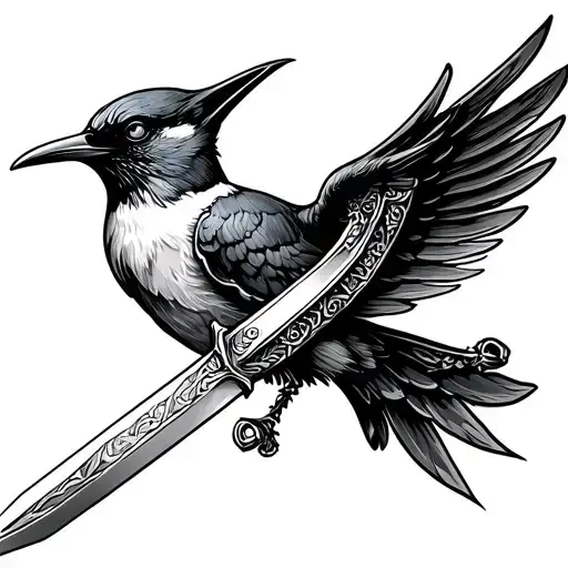 Swallow With Sword In Chest