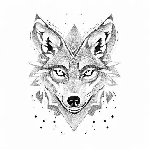 A Blackwork Tattoo Of A Wolf Cooking In A Kitchen