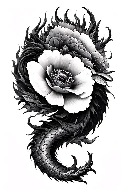 Dragon Wrapped Poppy Flower Crown