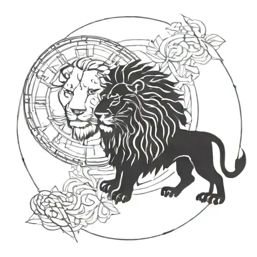 Eclipse And Lion Minimalist