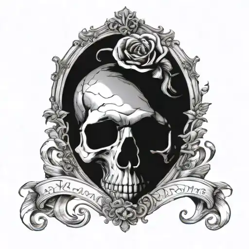 Memento Mori With Skull On Instead Of Letter O