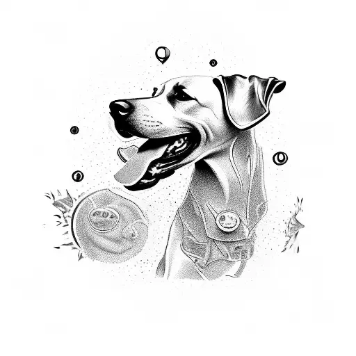 Dog With Centepid Coming Out Of His Mouth