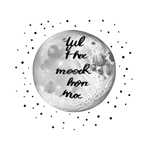 Full Moon Reflected On A Lake With The Words I Love You To The Moon And Back Written In Cursive