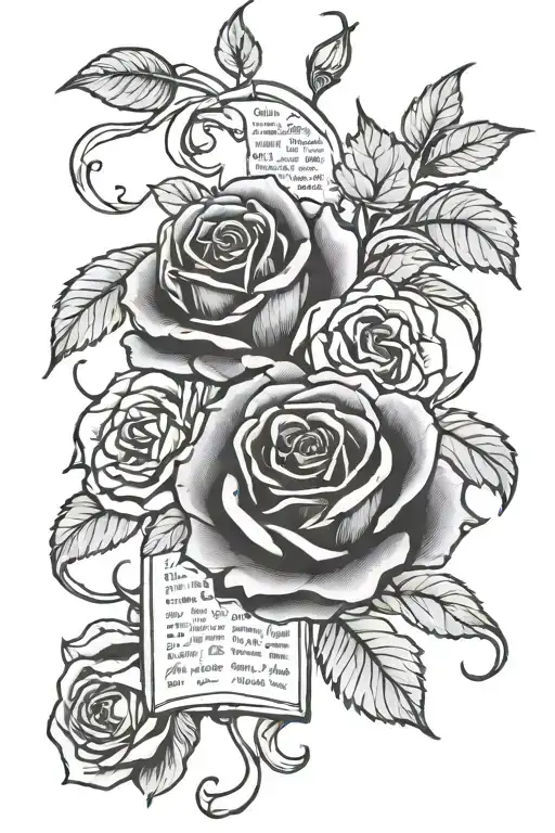 God Roses Bible Verse Written
