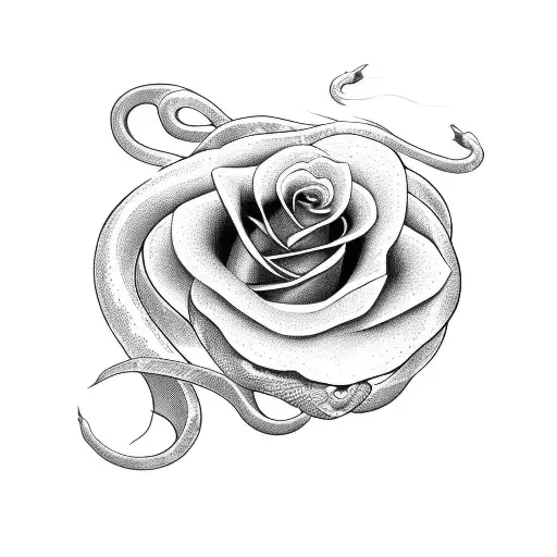 Snake With Rose Head