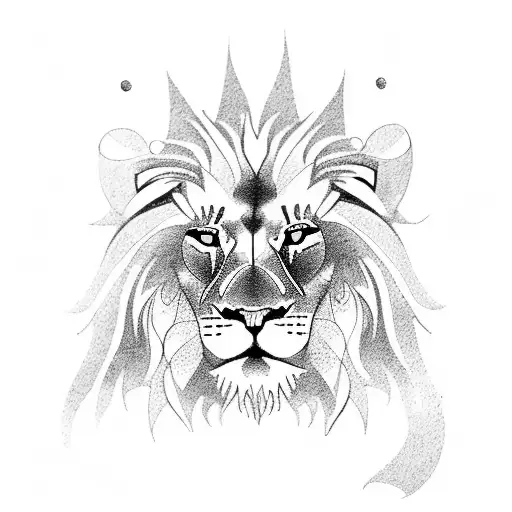 A Majestic Lion Surrounded By A Mystical Forest