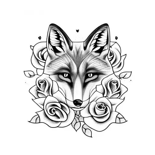 Fox In Roses