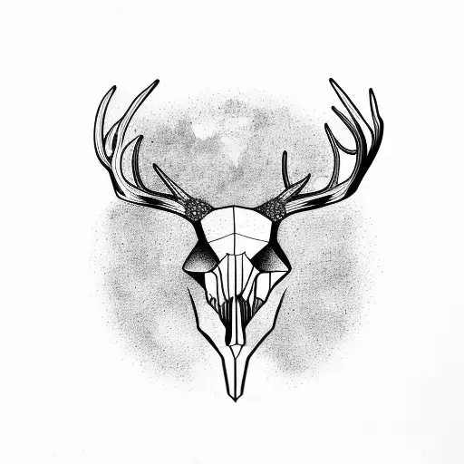 Deer Skull Surrounded Nby Trees