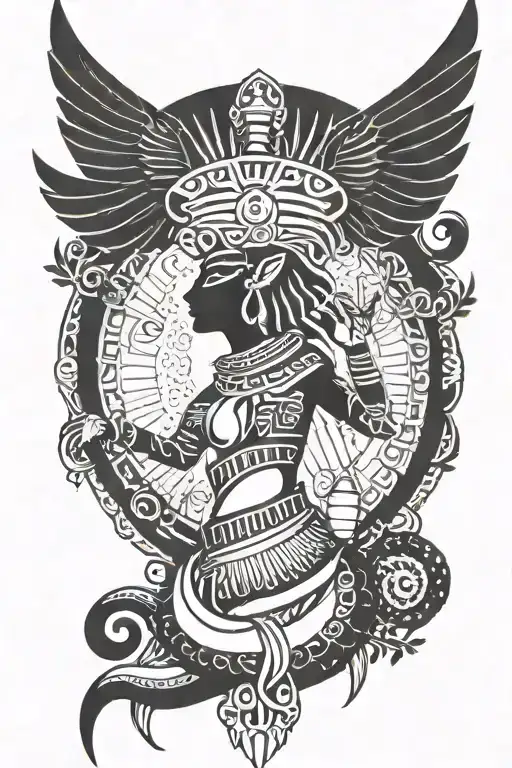 Dark Feminine Spine Tattoo Egyptian God