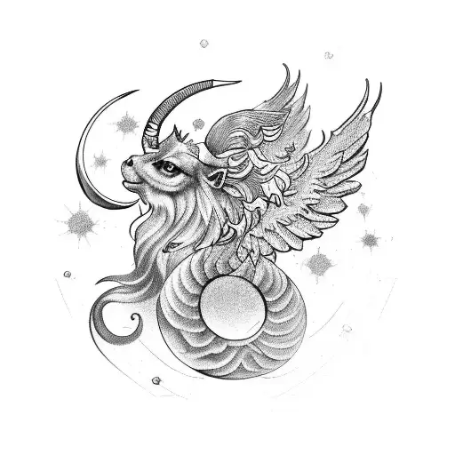 A Unique Design Combining The Capricorn Zodiac Sign And Angel Numbers