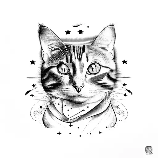 Calico Cat With Stars