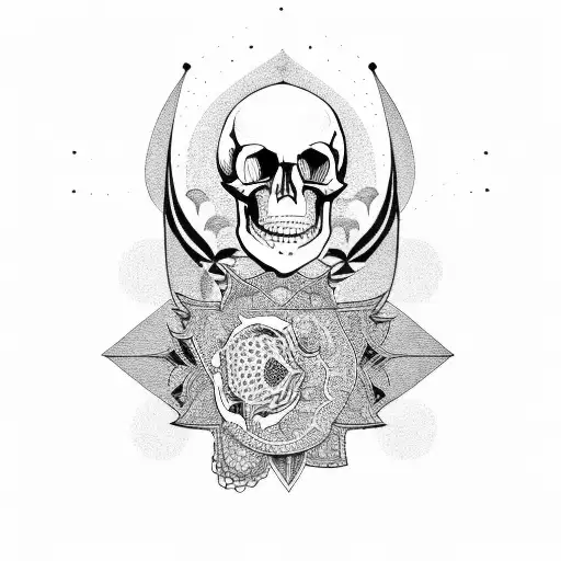 Iranian Architecture With Skull