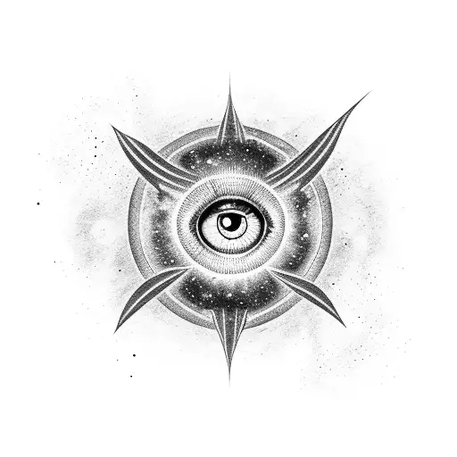 Eye Of Horus With A Space Nebula