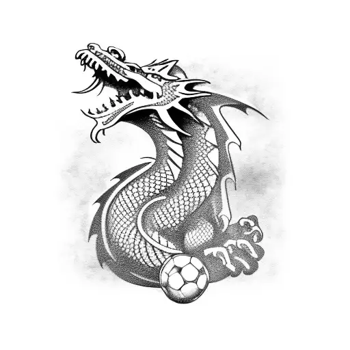 Dragon Playing Football