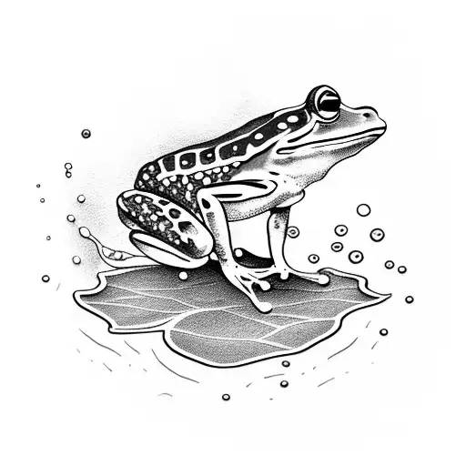 A Frog Leaping Off A Lily Pad Surrounded By Swirling Water