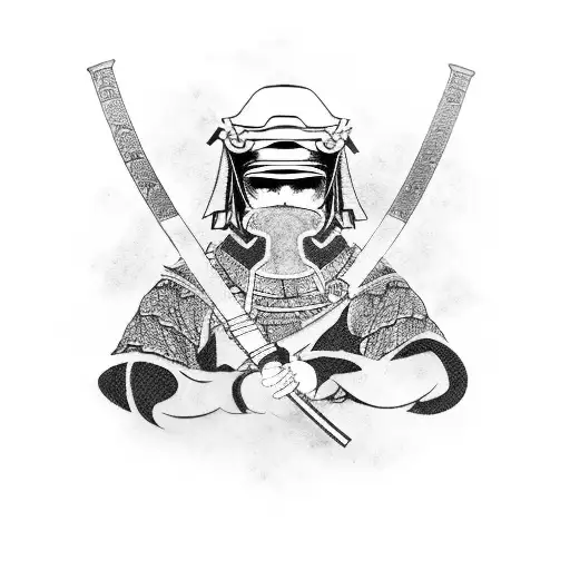 Samurai With Katana In Blood