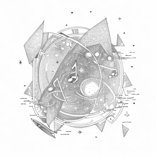 A Cosmic Symphony Of Music Notes Floating In Space