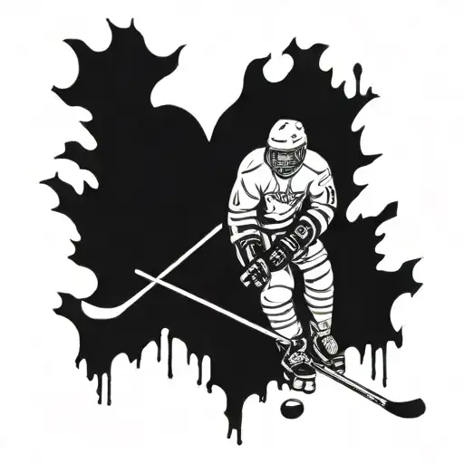 Hockey Player Filed Hockey With The Heart Beat Line Not A Ice Hockey Field Hopcckey