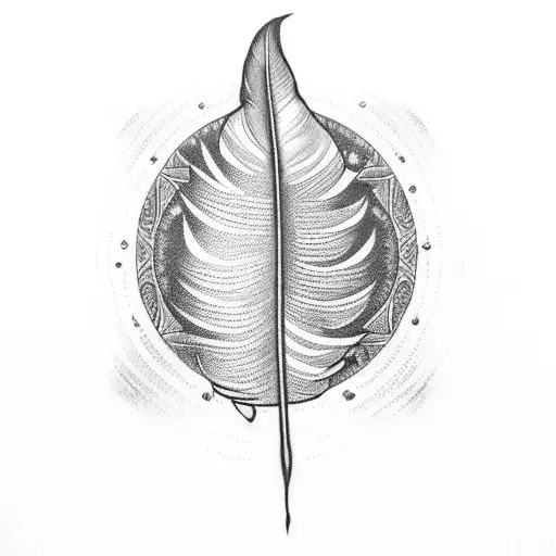 Feather With Birds Flying Out