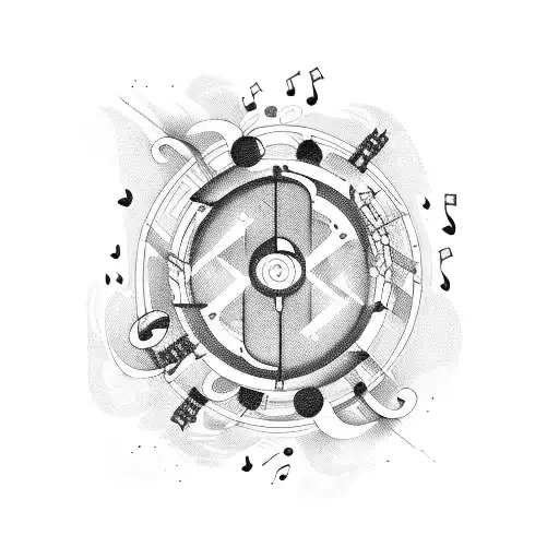 Music Staff Around The Arm Without Notes