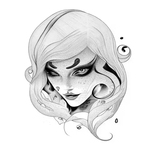 A Coffee Mug With A Beautiful Woman's Face Formed By Coffee Swirls