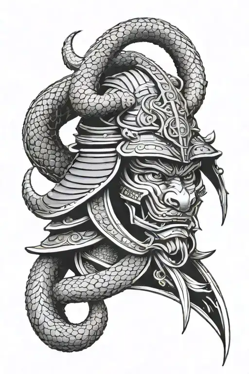Samurai Helmet Ouroboros Snake
