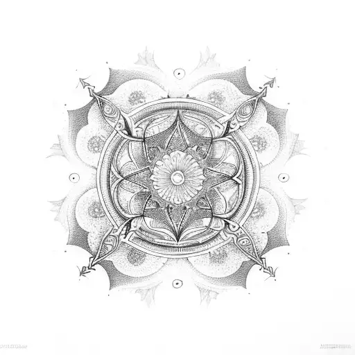 A Celestial Music Note Surrounded By Intricate Mandalas